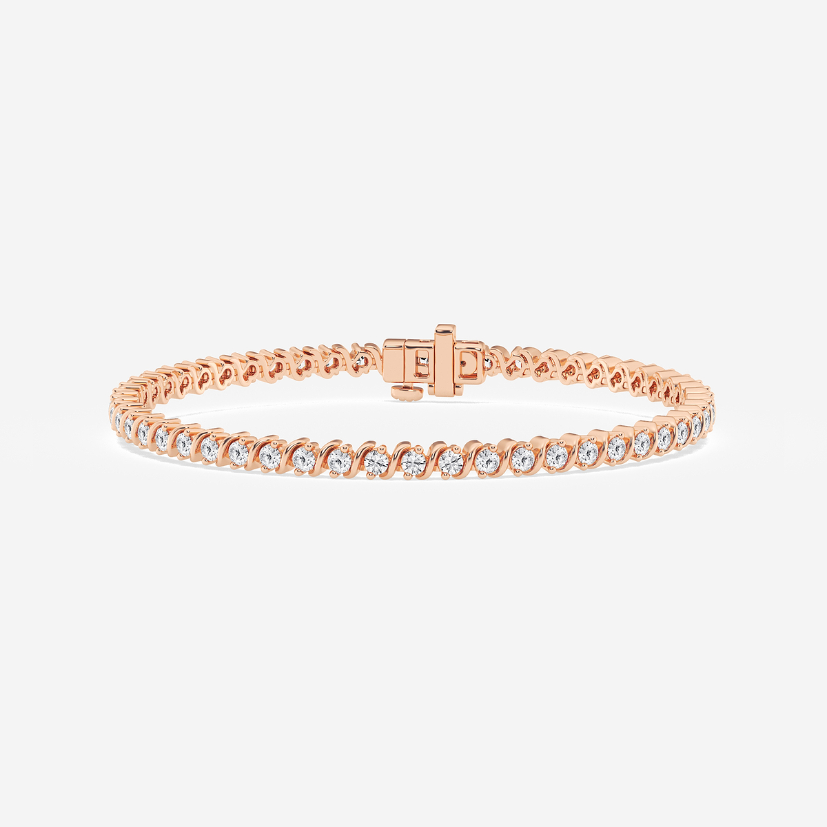 2 ctw Round Lab Grown Diamond S Tennis Bracelet - 8 Inches