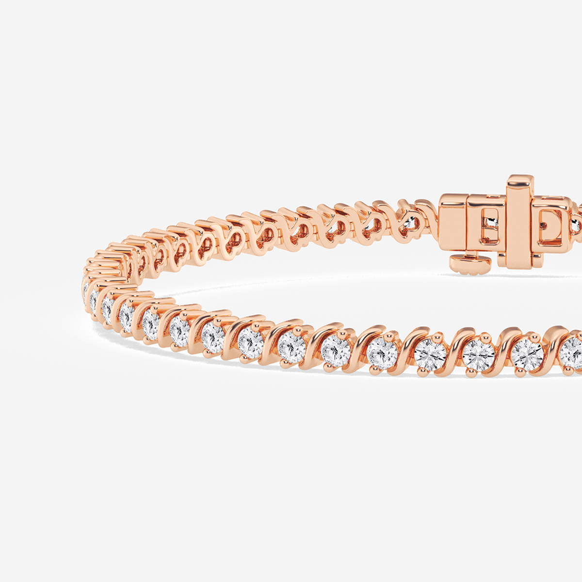 Additional Image 1 for  2 ctw Round Lab Grown Diamond S Tennis Bracelet - 8 Inches