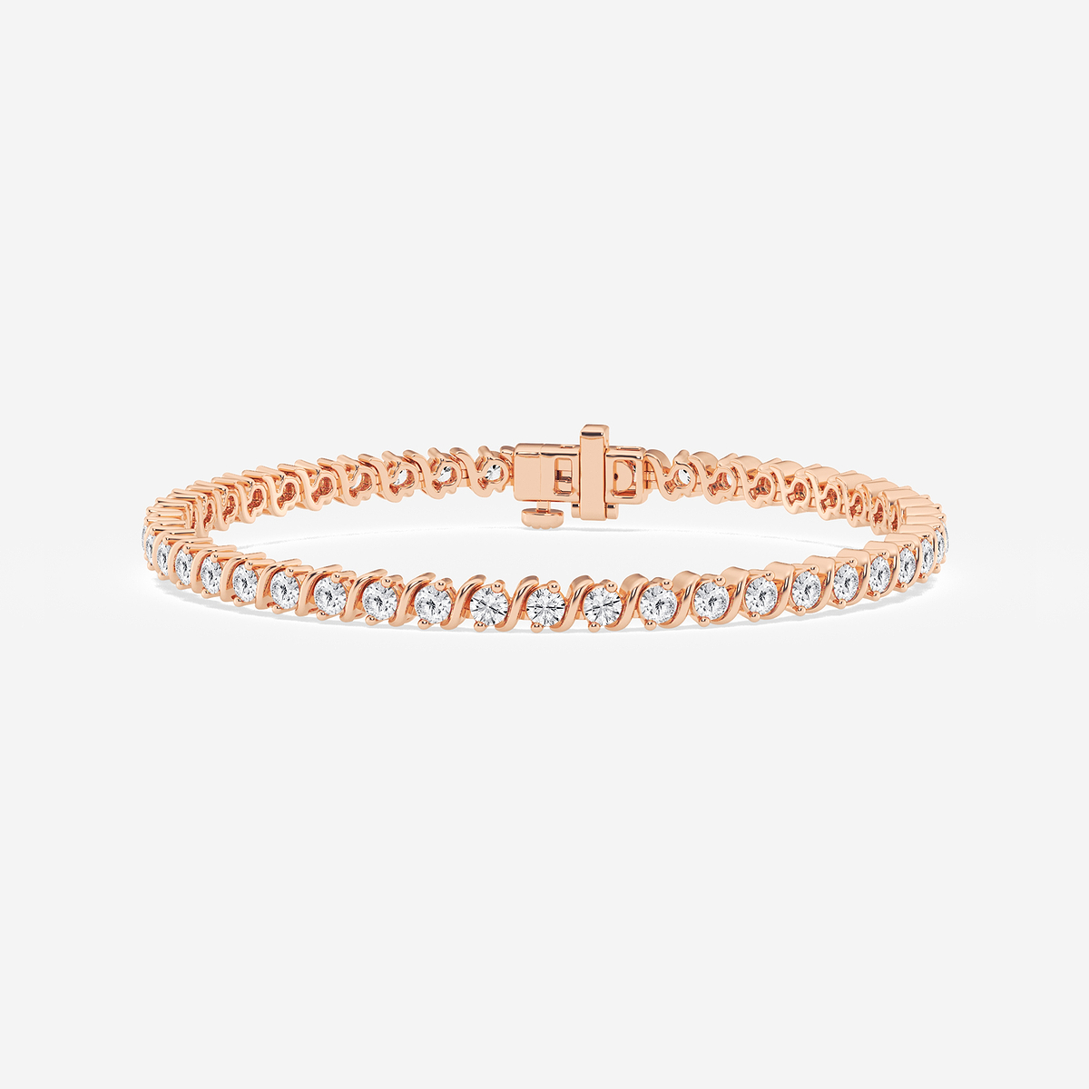 3 ctw Round Lab Grown Diamond S Tennis Bracelet - 6.5 Inches