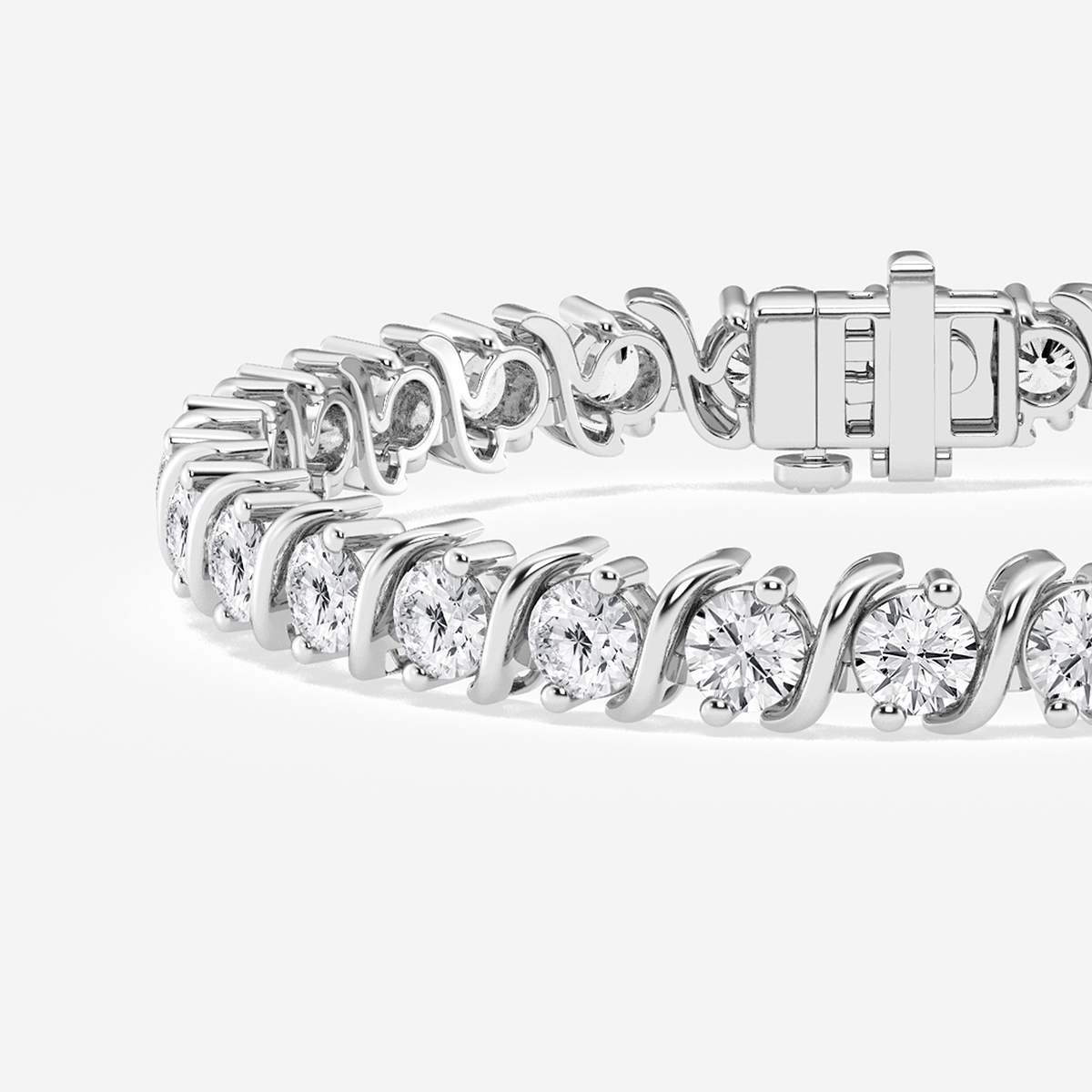 Additional Image 1 for  10 ctw Round Lab Grown Diamond S Tennis Bracelet - 6 Inches