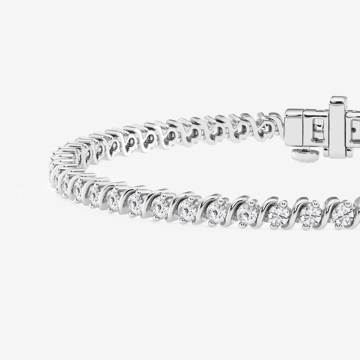 Additional Image 1 for  2 ctw Round Lab Grown Diamond S Tennis Bracelet - 7.5 Inches