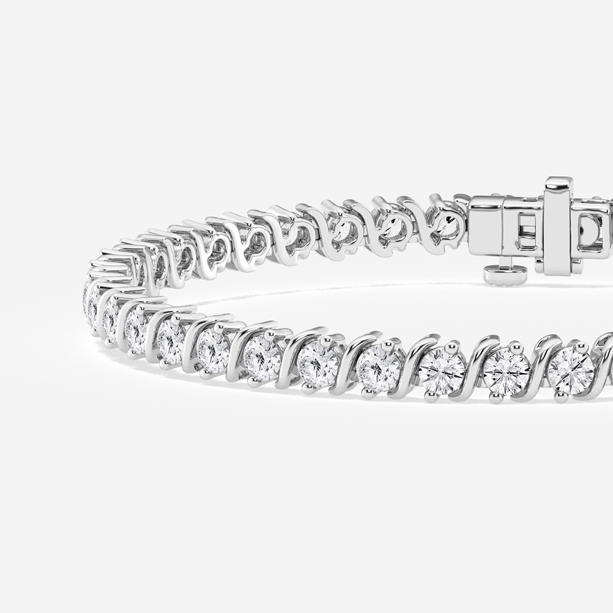 Additional Image 1 for  4 ctw Round Lab Grown Diamond S Tennis Bracelet - 6 Inches