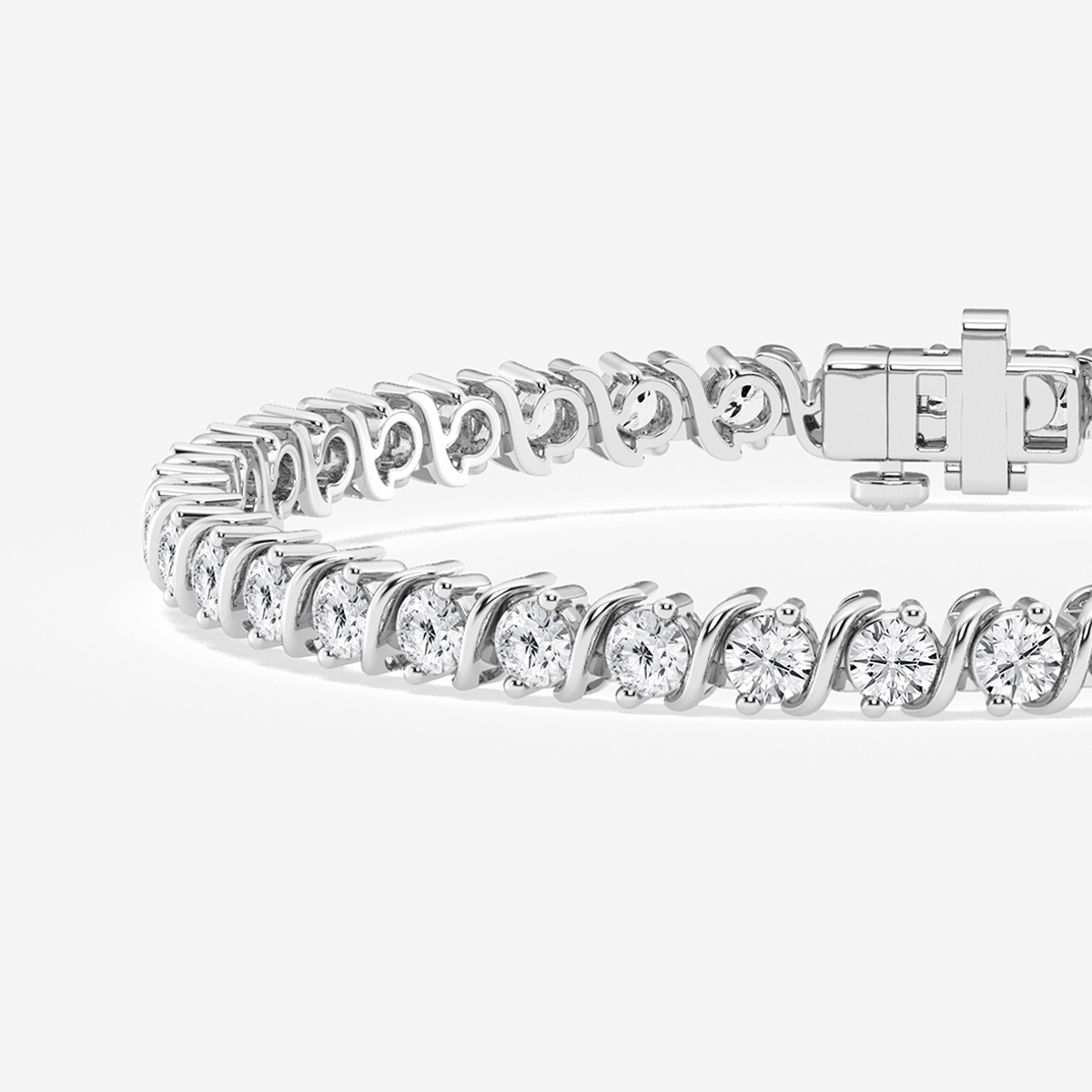 Additional Image 1 for  5 ctw Round Lab Grown Diamond S Tennis Bracelet - 6 Inches