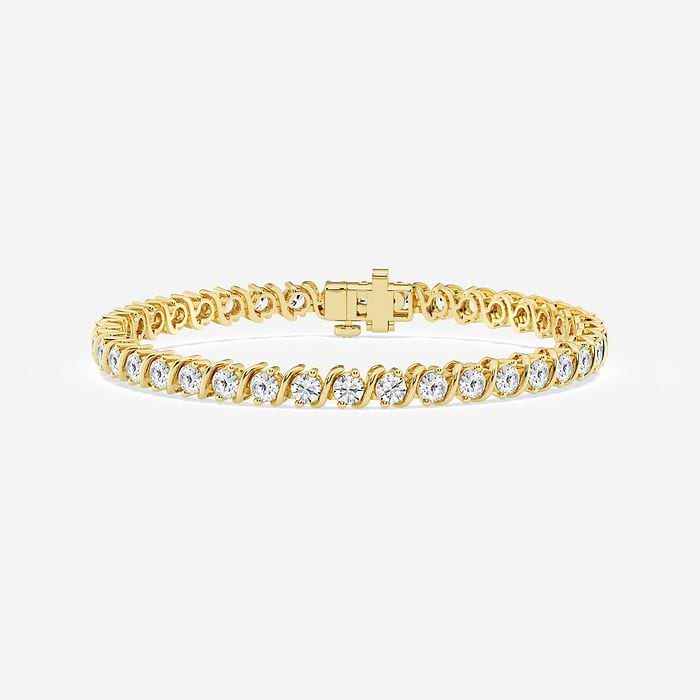 5 ctw Round Near-Colorless (G-H) Lab Grown Diamond Certified Stud Earrings 14K Yellow Gold, GH, VS2+