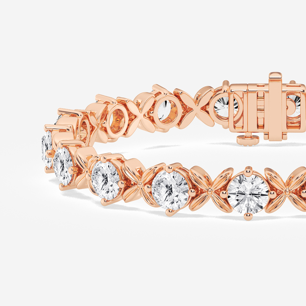 Additional Image 1 for  10 ctw Round Lab Grown Diamond Beveled X Tennis Bracelet - 6 Inches