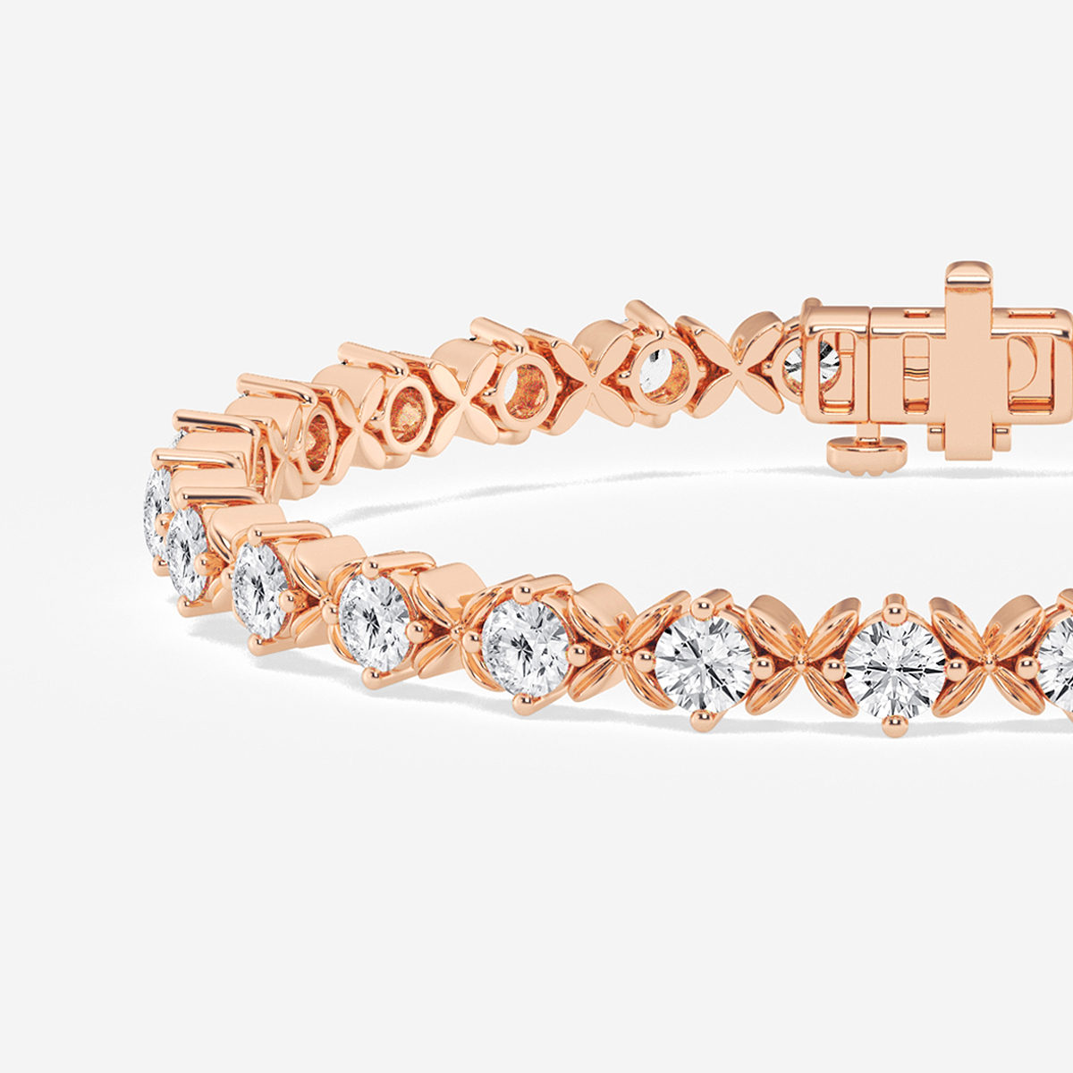 Additional Image 1 for  5 ctw Round Lab Grown Diamond Beveled X Tennis Bracelet - 6.5 Inches