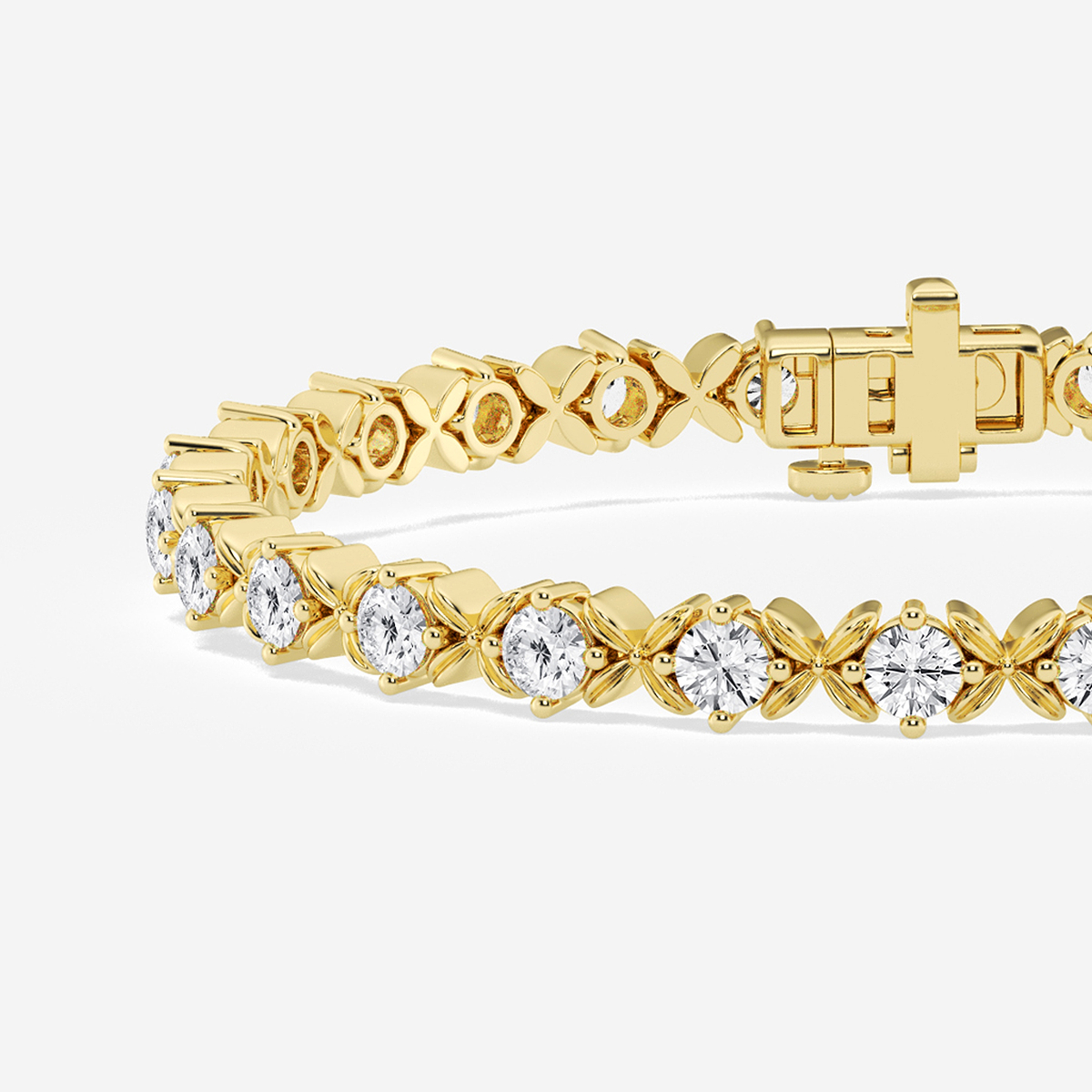 Additional Image 1 for  4 ctw Round Lab Grown Diamond Beveled X Tennis Bracelet - 7 Inches