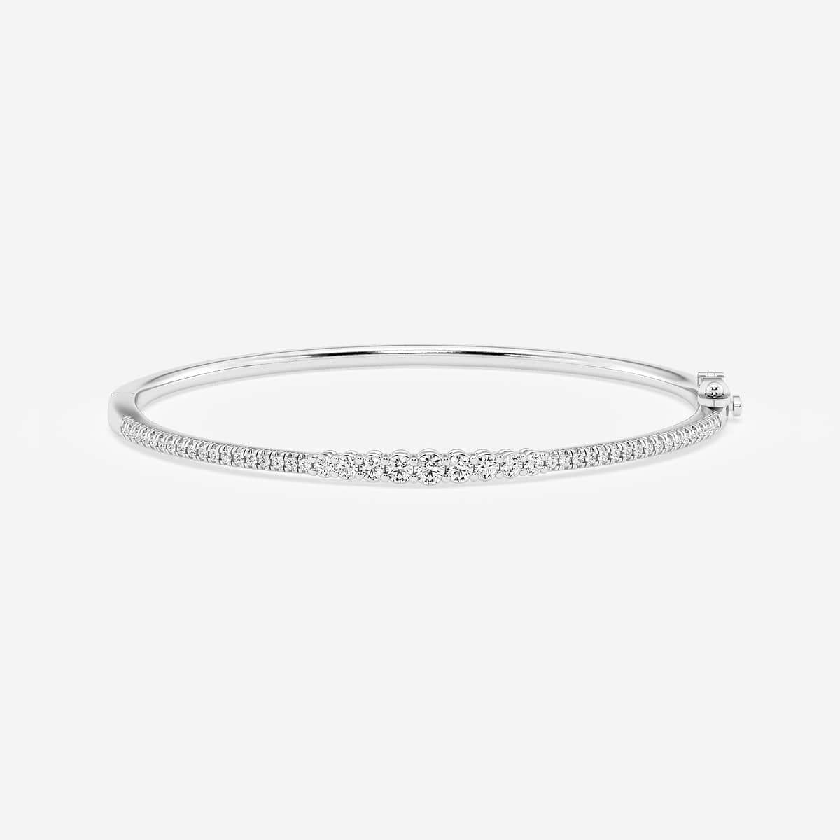 1 ctw Round Lab Grown Diamond Graduated Bangle Bracelet - 7 Inches