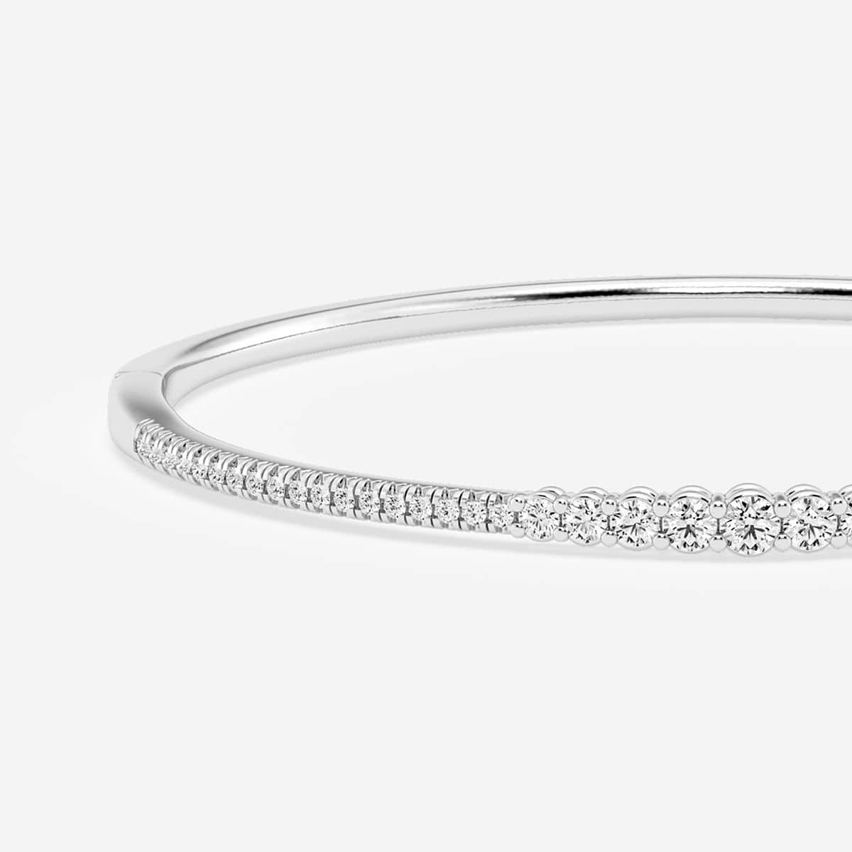 Additional Image 1 for  1 ctw Round Lab Grown Diamond Graduated Bangle Bracelet - 7 Inches