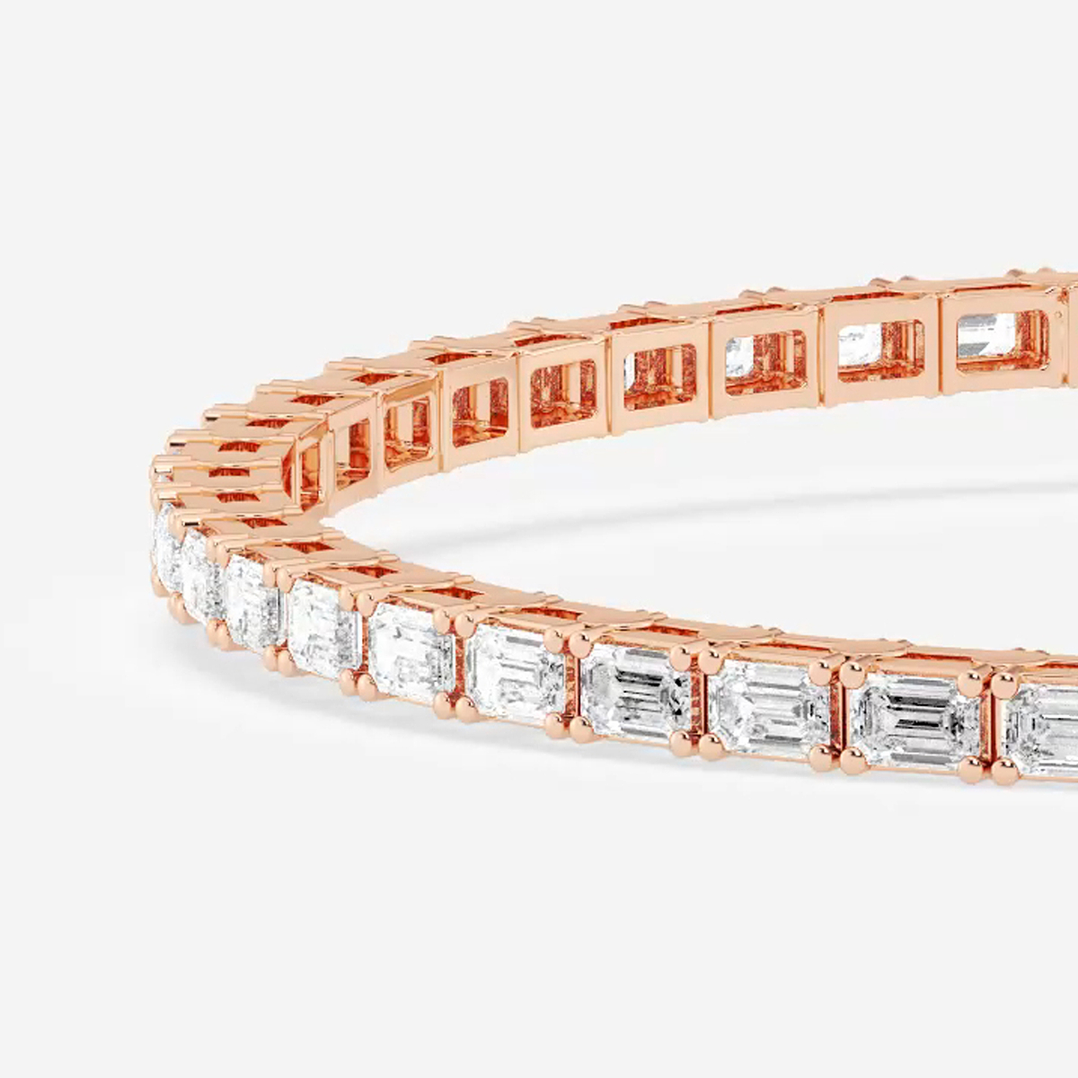 Additional Image 1 for  5 ctw Emerald Lab Grown Diamond East-West Tennis Bracelet - 7.5 Inches