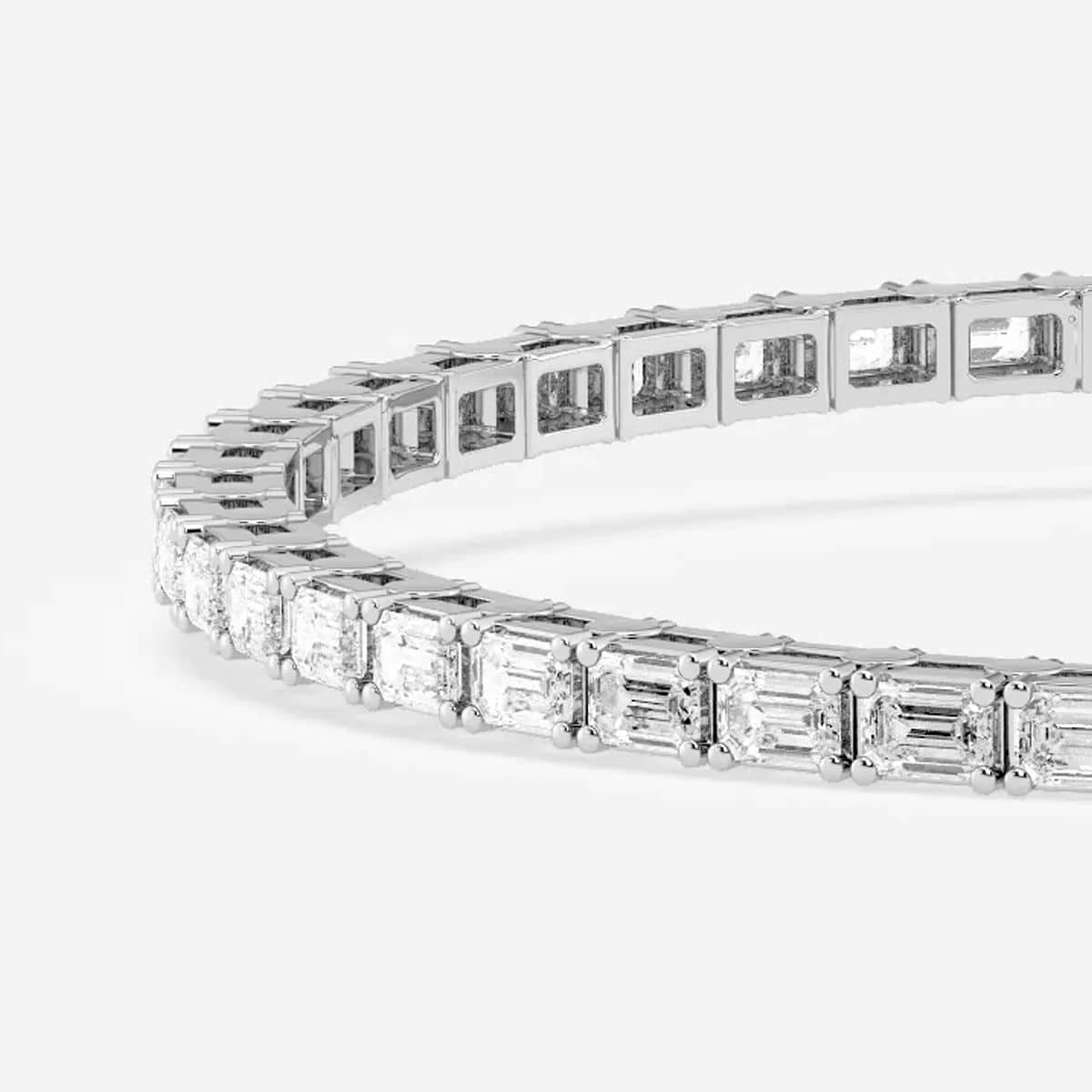 Additional Image 1 for  5 ctw Emerald Lab Grown Diamond East-West Tennis Bracelet - 7 Inches