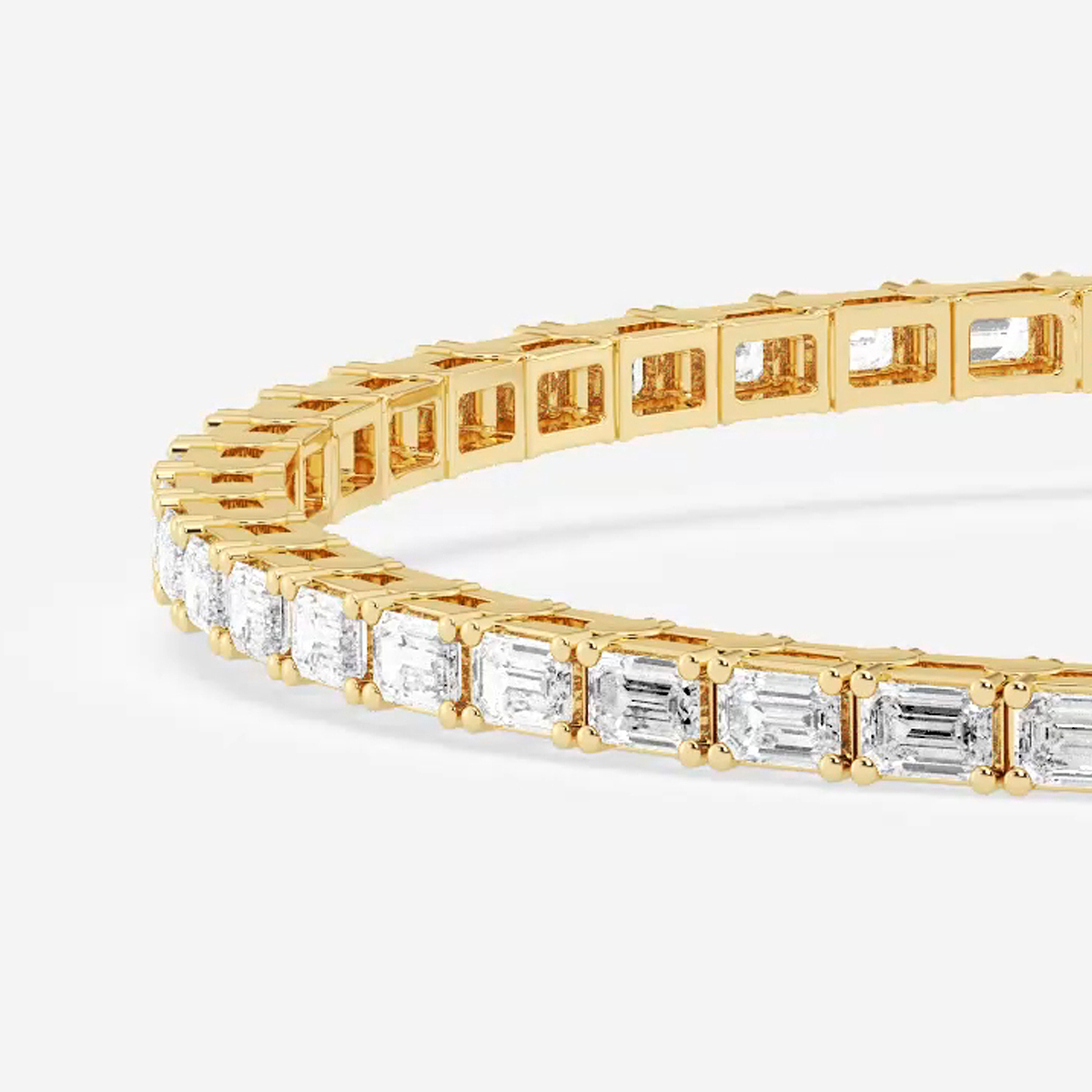 Additional Image 1 for  5 ctw Emerald Lab Grown Diamond East-West Tennis Bracelet - 7 Inches