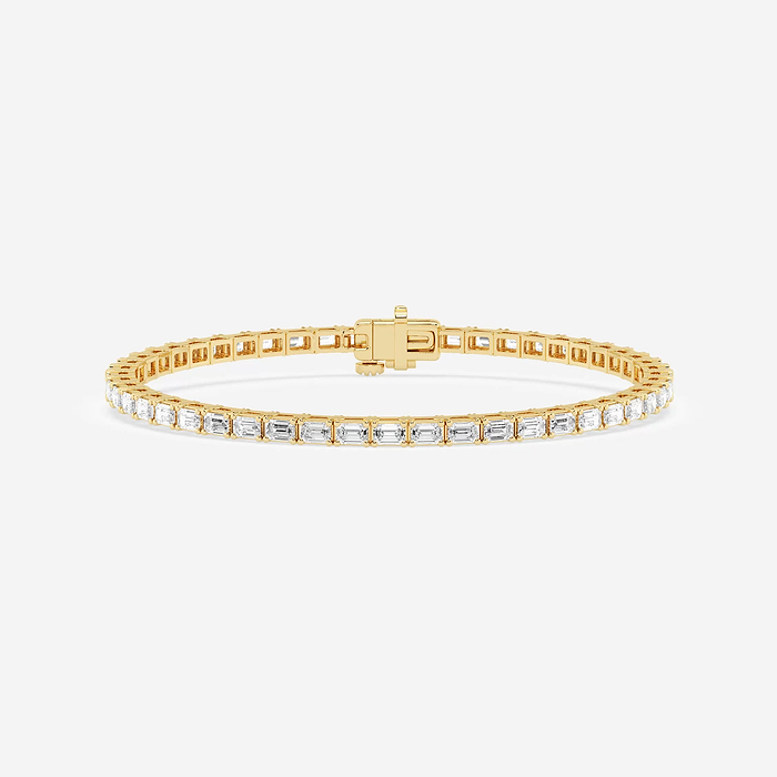 5 ctw Emerald Lab Grown Diamond East-West Tennis Bracelet - 7 Inches