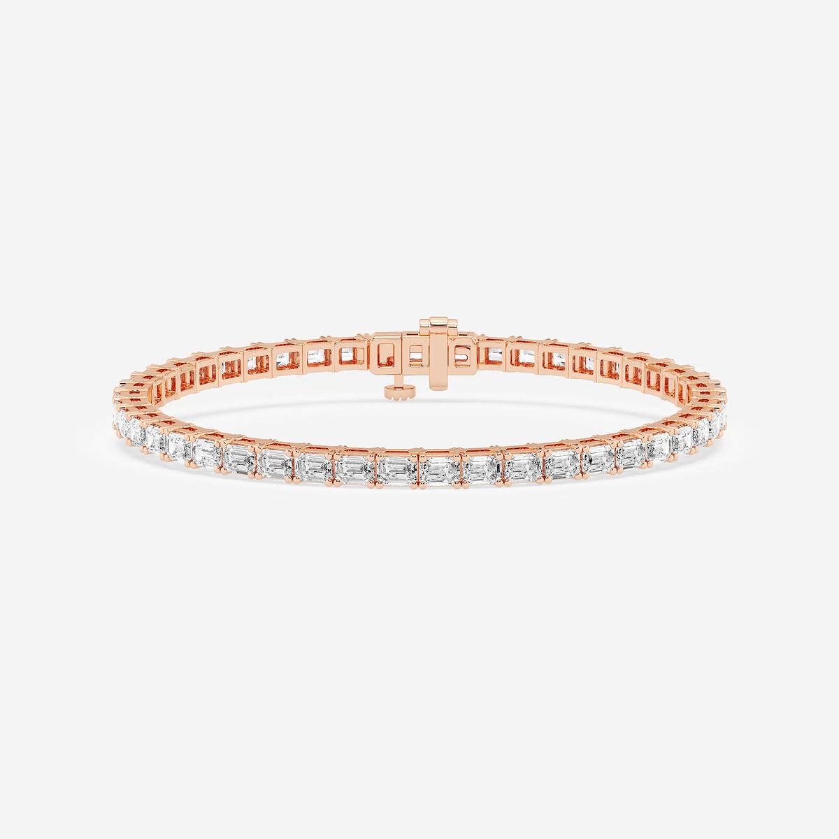 7 ctw Emerald Lab Grown Diamond East-West Tennis Bracelet - 7 Inches