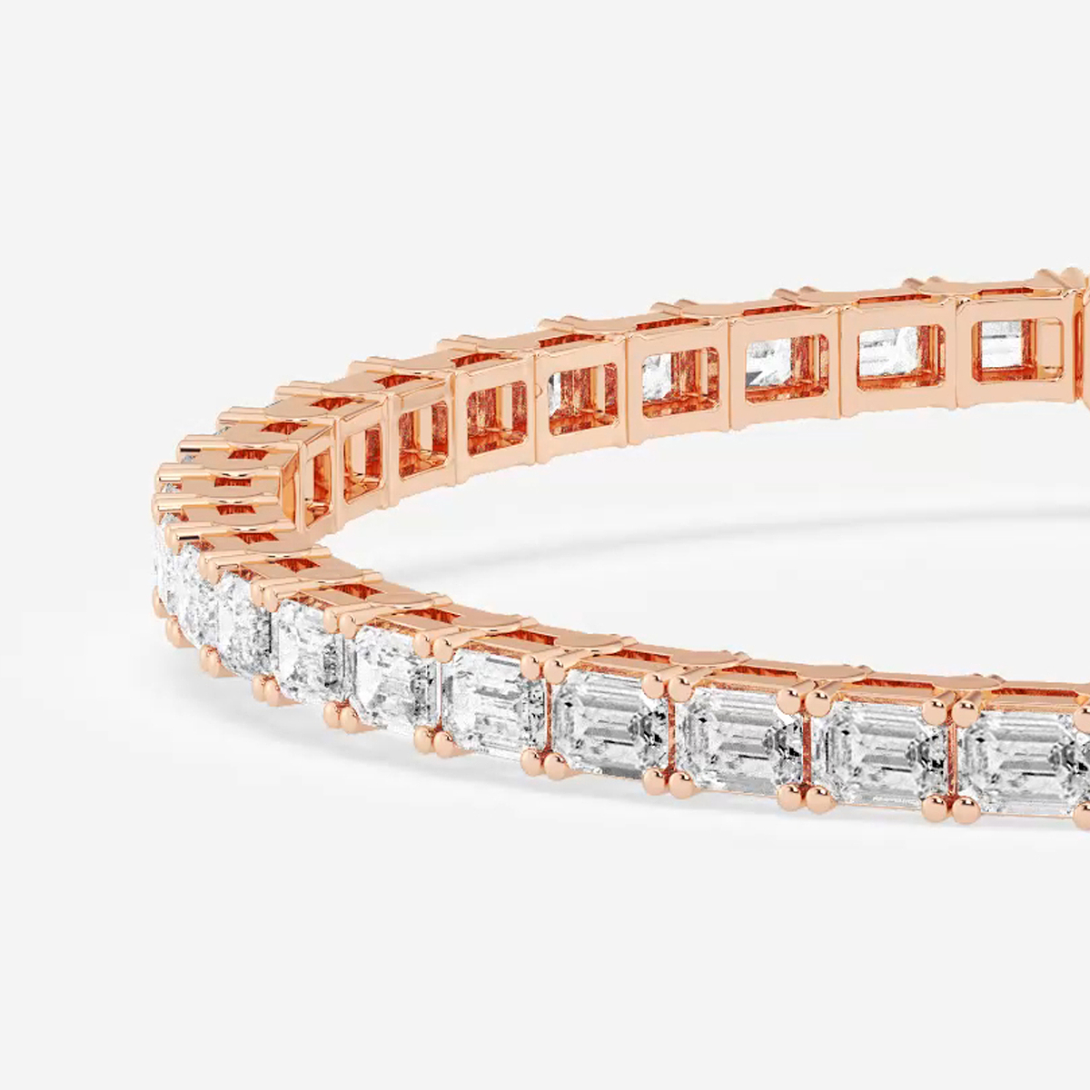 Additional Image 1 for  7 ctw Emerald Lab Grown Diamond East-West Tennis Bracelet - 7 Inches