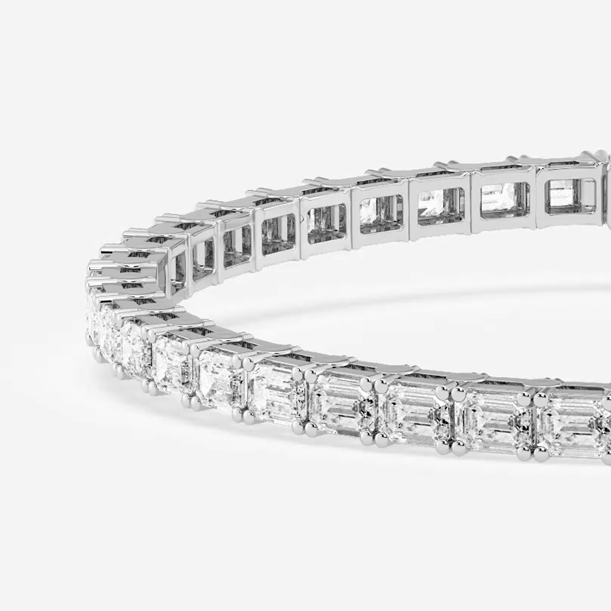 7 ctw Emerald Lab Grown Diamond East-West Tennis Bracelet