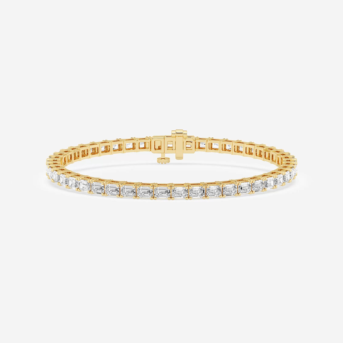 7 ctw Emerald Lab Grown Diamond East-West Tennis Bracelet - 7 Inches