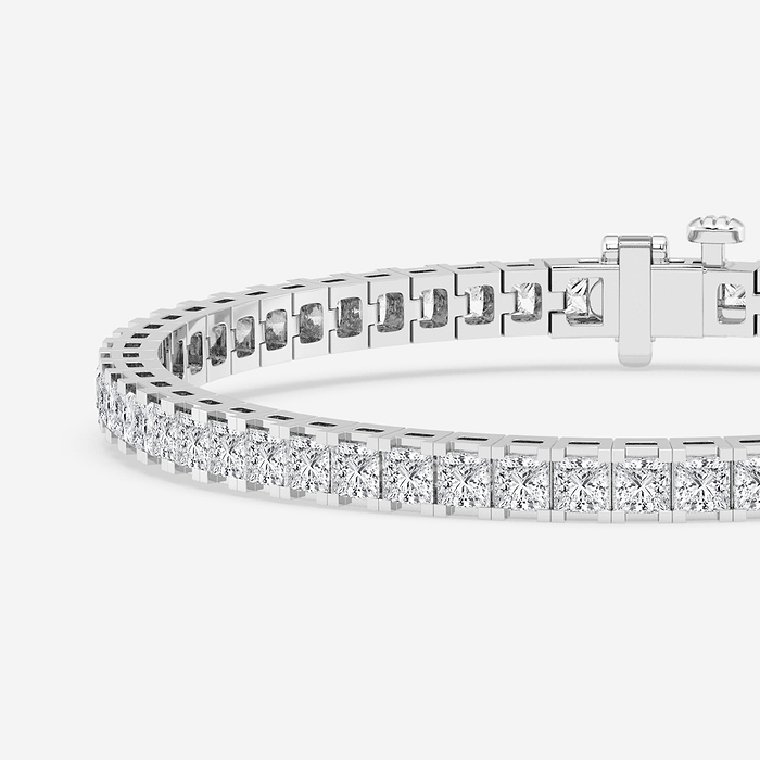 Princess Tennis Bracelet - 12 ctw Princess Lab Grown Diamond Tennis Bracelet - 7 Inches