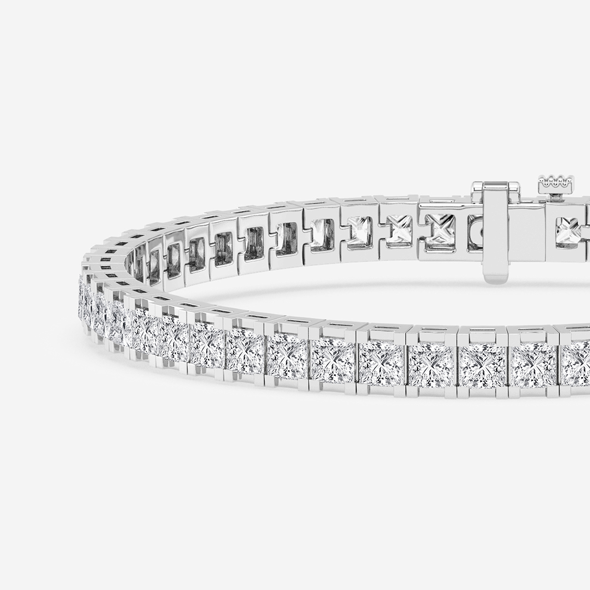 Additional Image 1 for  10 ctw Princess Lab Grown Diamond Tennis Bracelet - 7 Inches