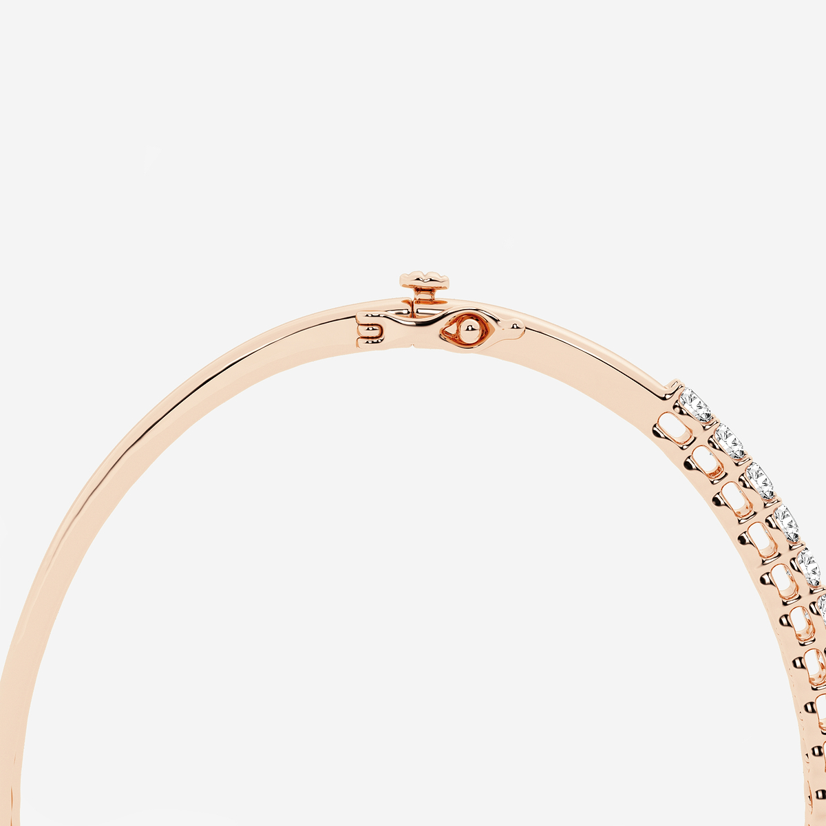 Additional Image 2 for  2 ctw Round Lab Grown Diamond Shared Prongs Bangle Bracelet - 7 Inches
