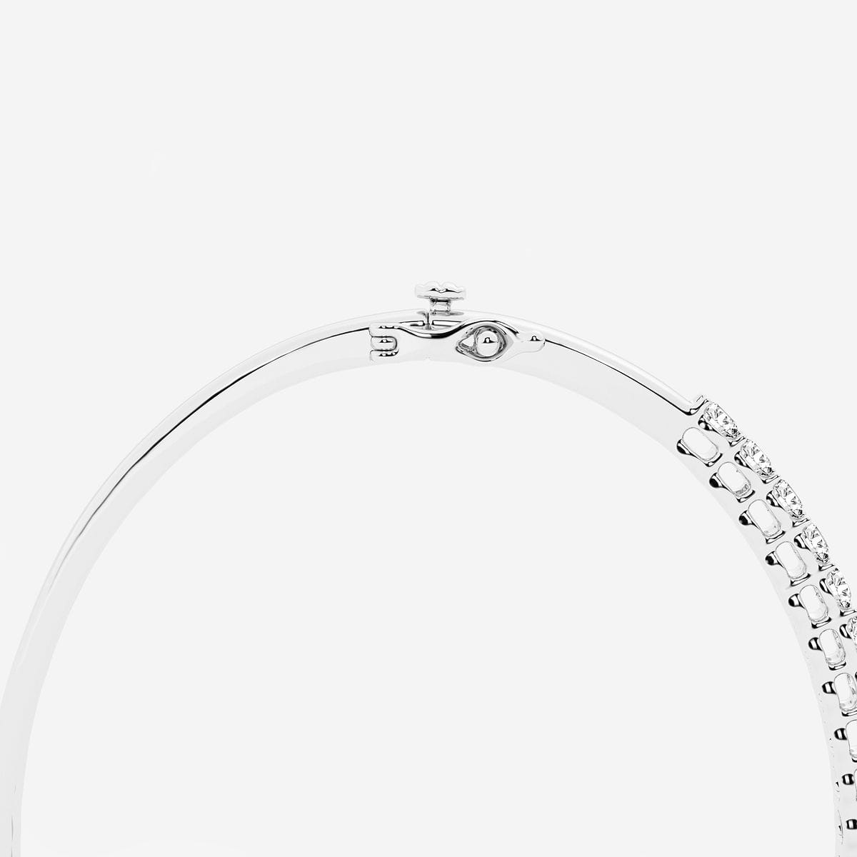 Additional Image 2 for  2 ctw Round Lab Grown Diamond Shared Prongs Bangle Bracelet - 7 Inches