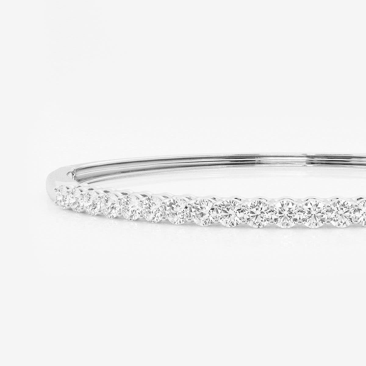 Additional Image 1 for  2 ctw Round Lab Grown Diamond Shared Prongs Bangle Bracelet - 7 Inches