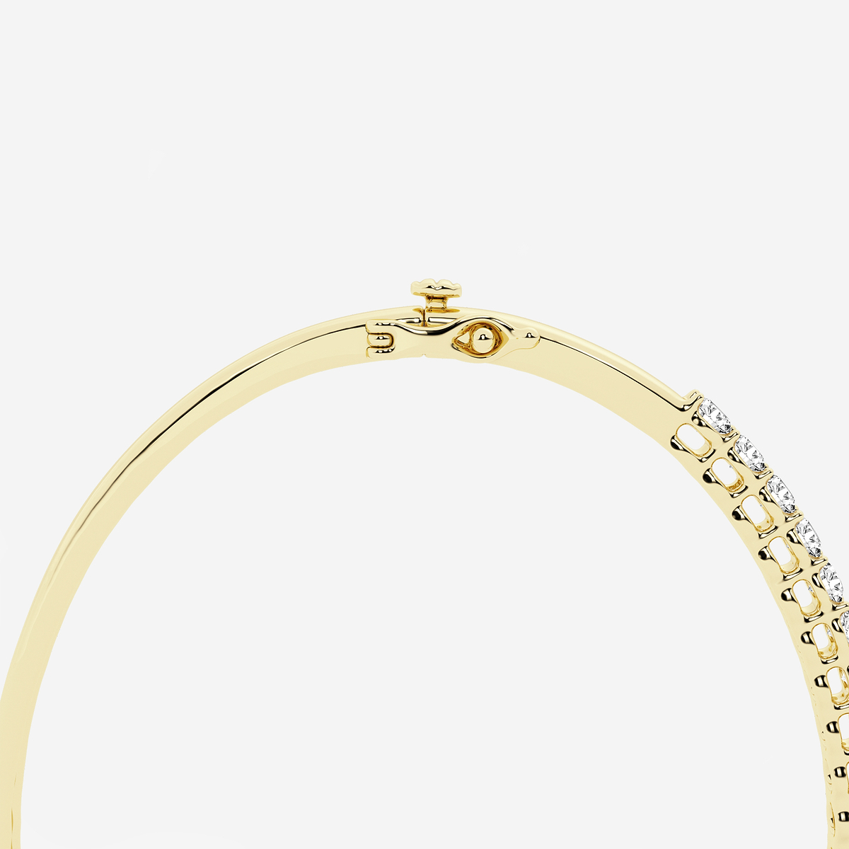 Additional Image 2 for  2 ctw Round Lab Grown Diamond Shared Prongs Bangle Bracelet - 7 Inches
