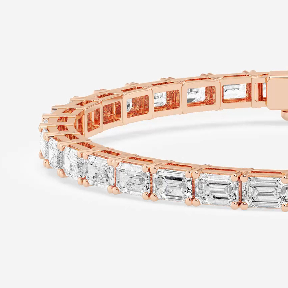 Additional Image 1 for  9 ctw Emerald Lab Grown Diamond East-West Tennis Bracelet - 7 Inches