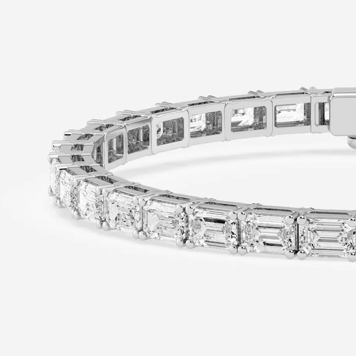 Additional Image 1 for  9 ctw Emerald Lab Grown Diamond East-West Tennis Bracelet - 7 Inches