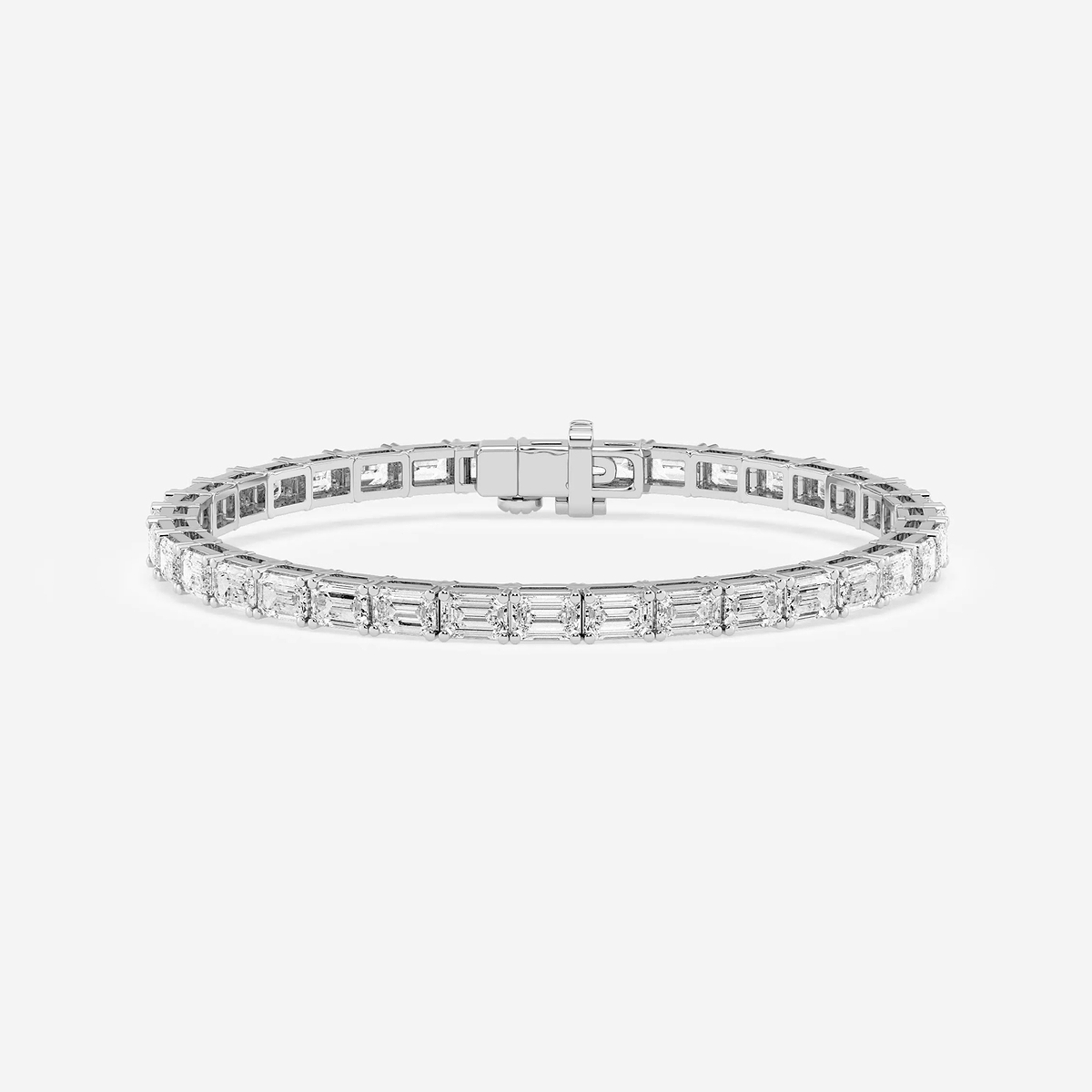 9 ctw Emerald Lab Grown Diamond East-West Tennis Bracelet - 7 Inches