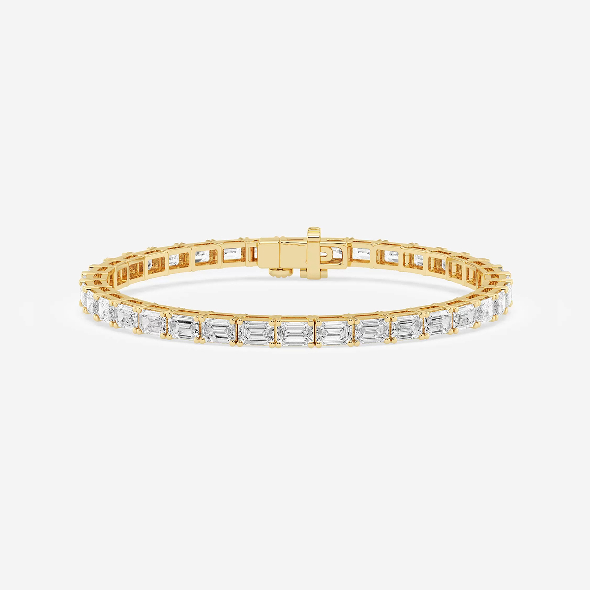 9 ctw Emerald Lab Grown Diamond East-West Tennis Bracelet - 7 Inches