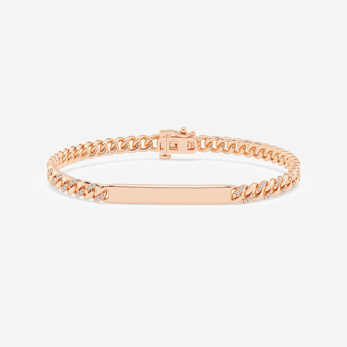 2/3 ctw Round Lab Grown Diamond ID Style Cuban Link Bracelet - 7.5 Inches