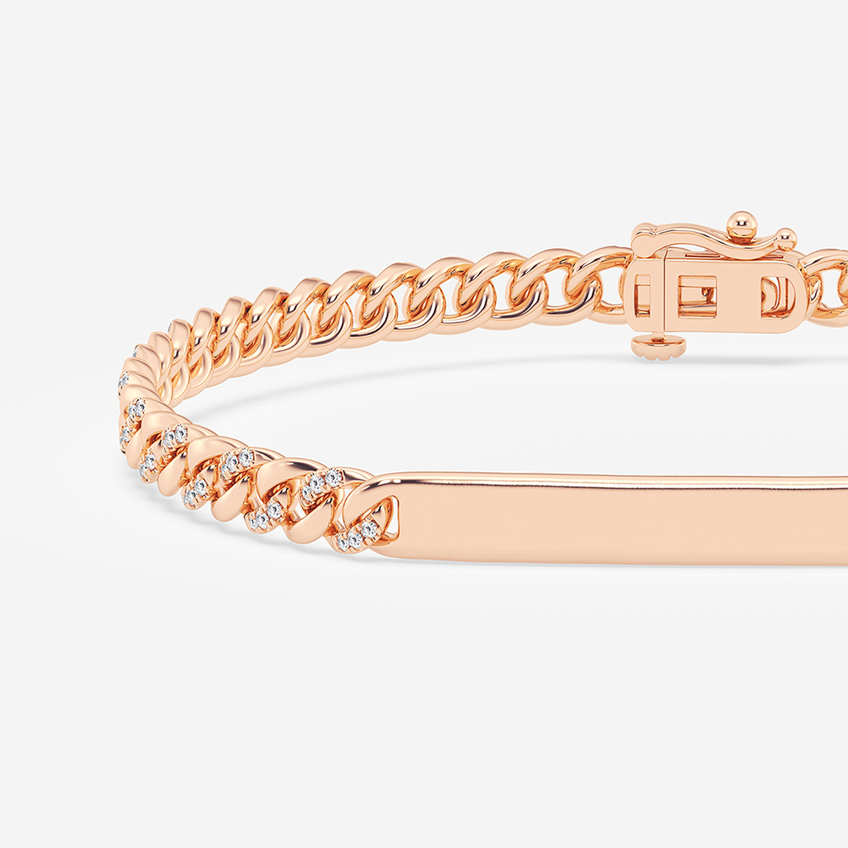 Additional Image 1 for  2/3 ctw Round Lab Grown Diamond ID Style Cuban Link Bracelet - 7.5 Inches