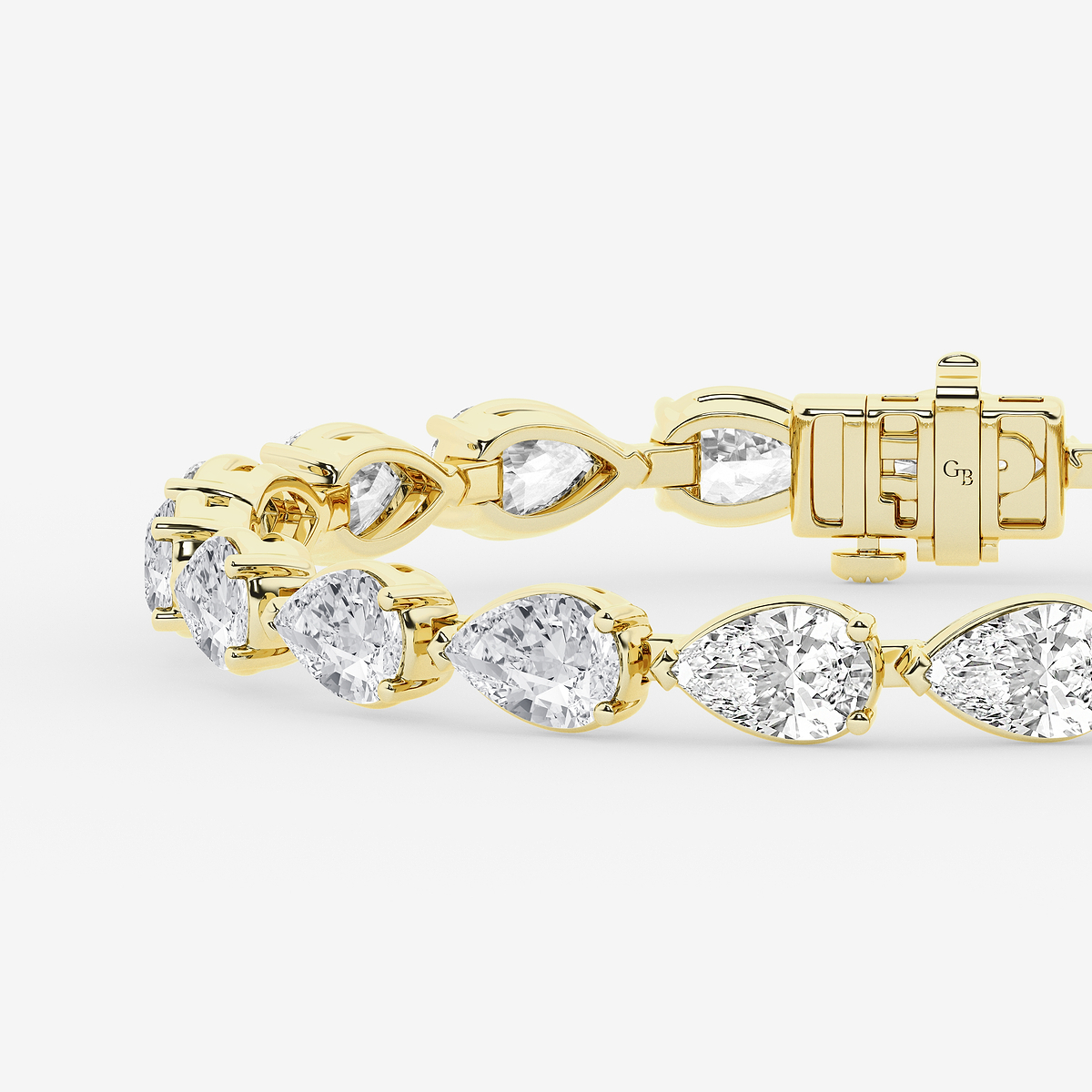 Additional Image 1 for  20 ctw Pear Lab Grown Diamond East-West Tennis Bracelet - 6 Inches