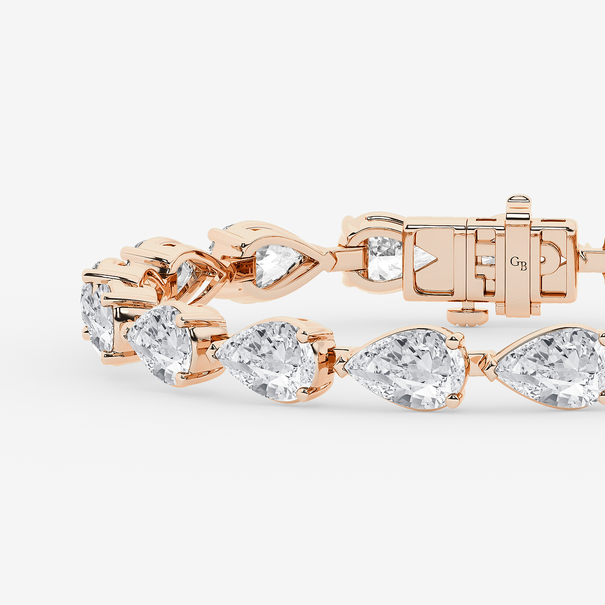 Additional Image 1 for  25 ctw Pear Lab Grown Diamond East-West Tennis Bracelet - 7.5 Inches