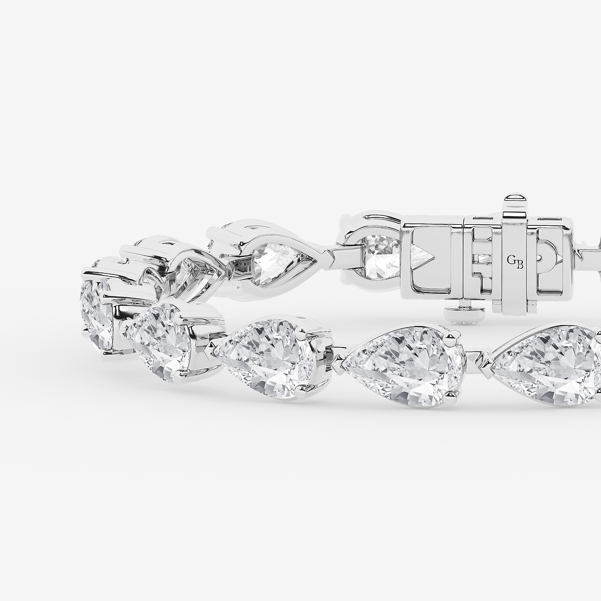 Additional Image 1 for  25 ctw Pear Lab Grown Diamond East-West Tennis Bracelet - 7.5 Inches