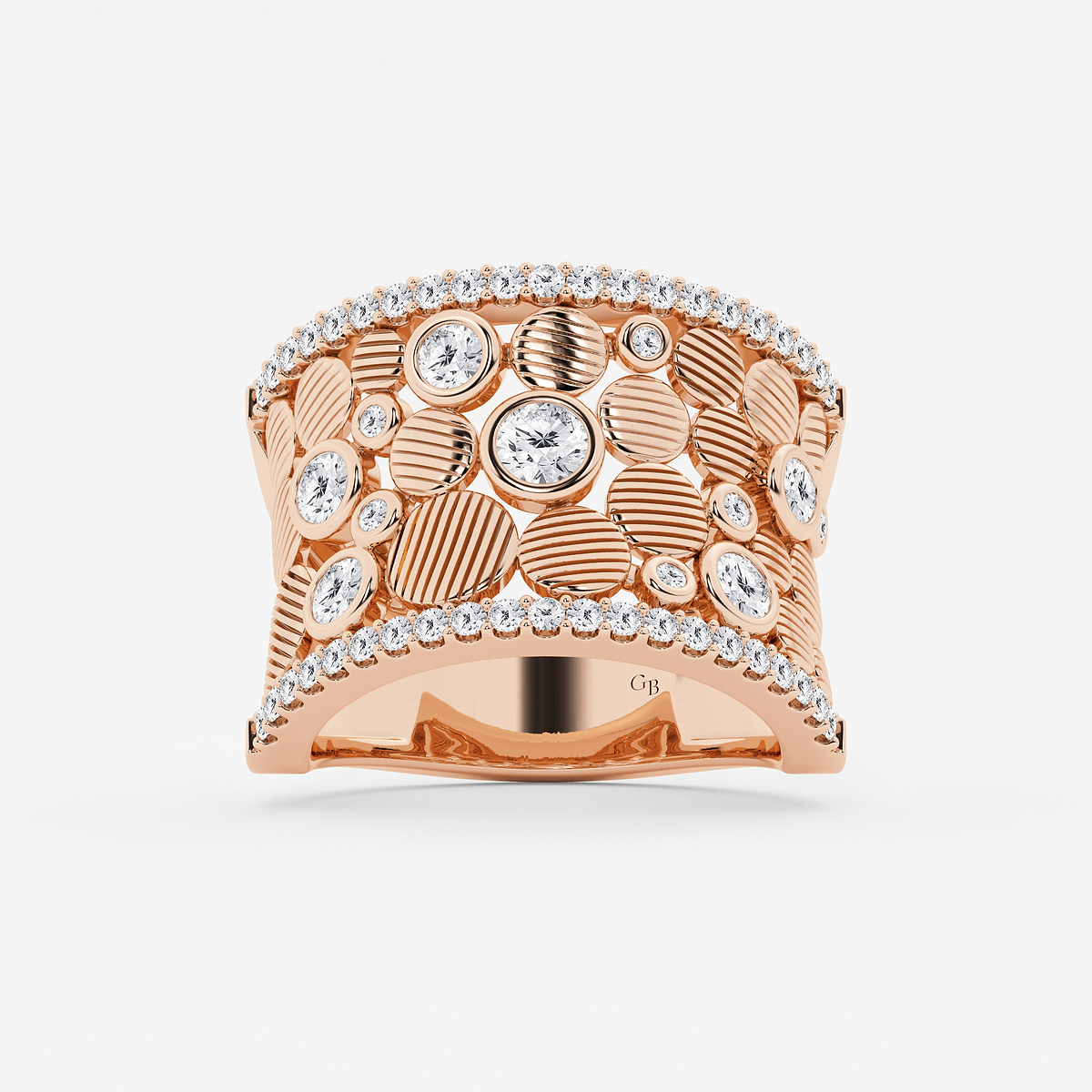 1 ctw Round Lab Grown Diamond Cigar Pebbles Band