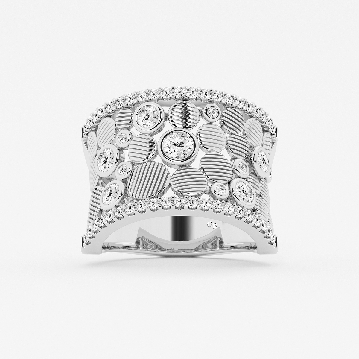 1 ctw Round Lab Grown Diamond Cigar Pebbles Band