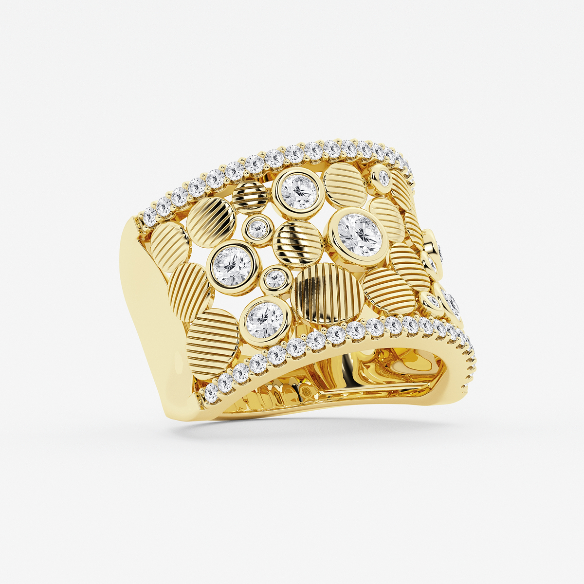 Additional Image 1 for  1 ctw Round Lab Grown Diamond Cigar Pebbles Band