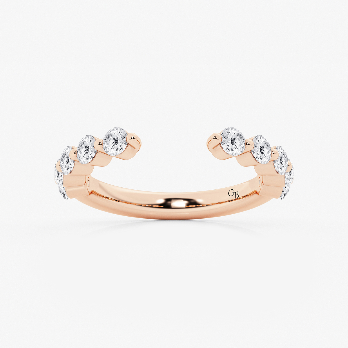 1 ctw Round Lab Grown Diamond Floating Nesting Wedding Band