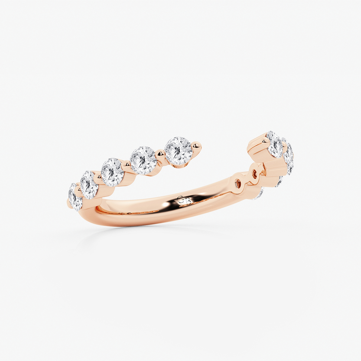 Additional Image 1 for  1 ctw Round Lab Grown Diamond Floating Nesting Wedding Band
