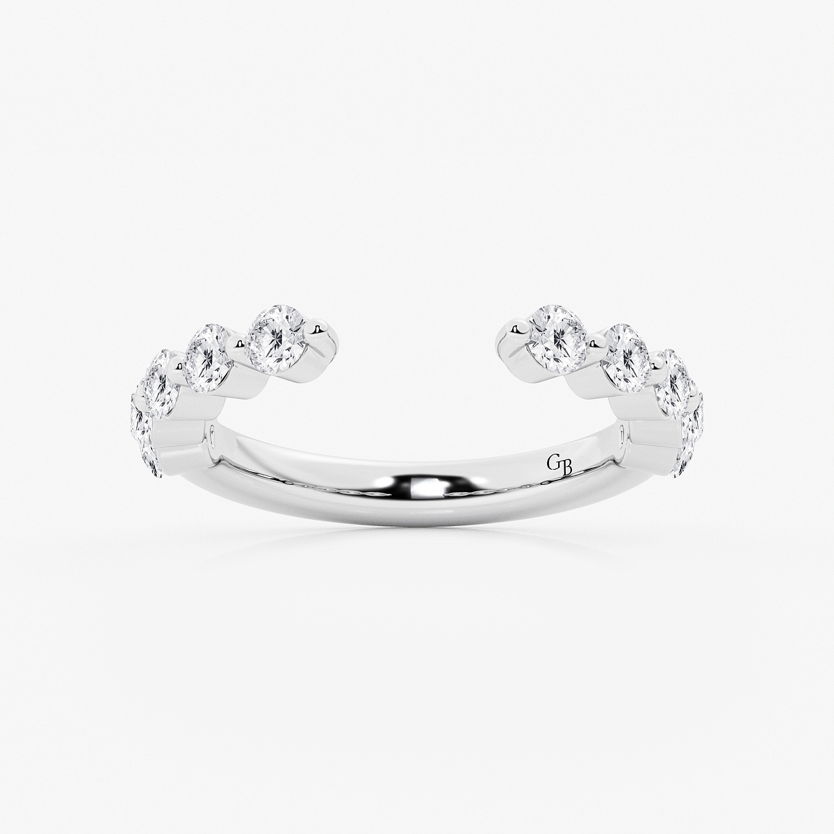 1 ctw Round Lab Grown Diamond Floating Nesting Wedding Band