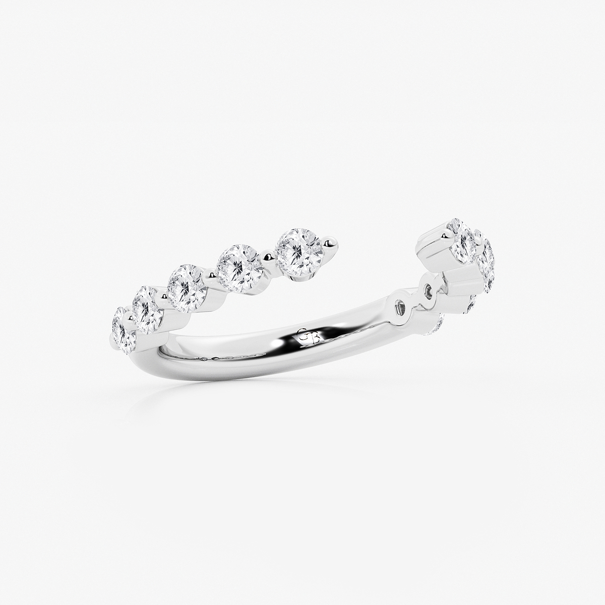 Additional Image 1 for  1 ctw Round Lab Grown Diamond Floating Nesting Wedding Band
