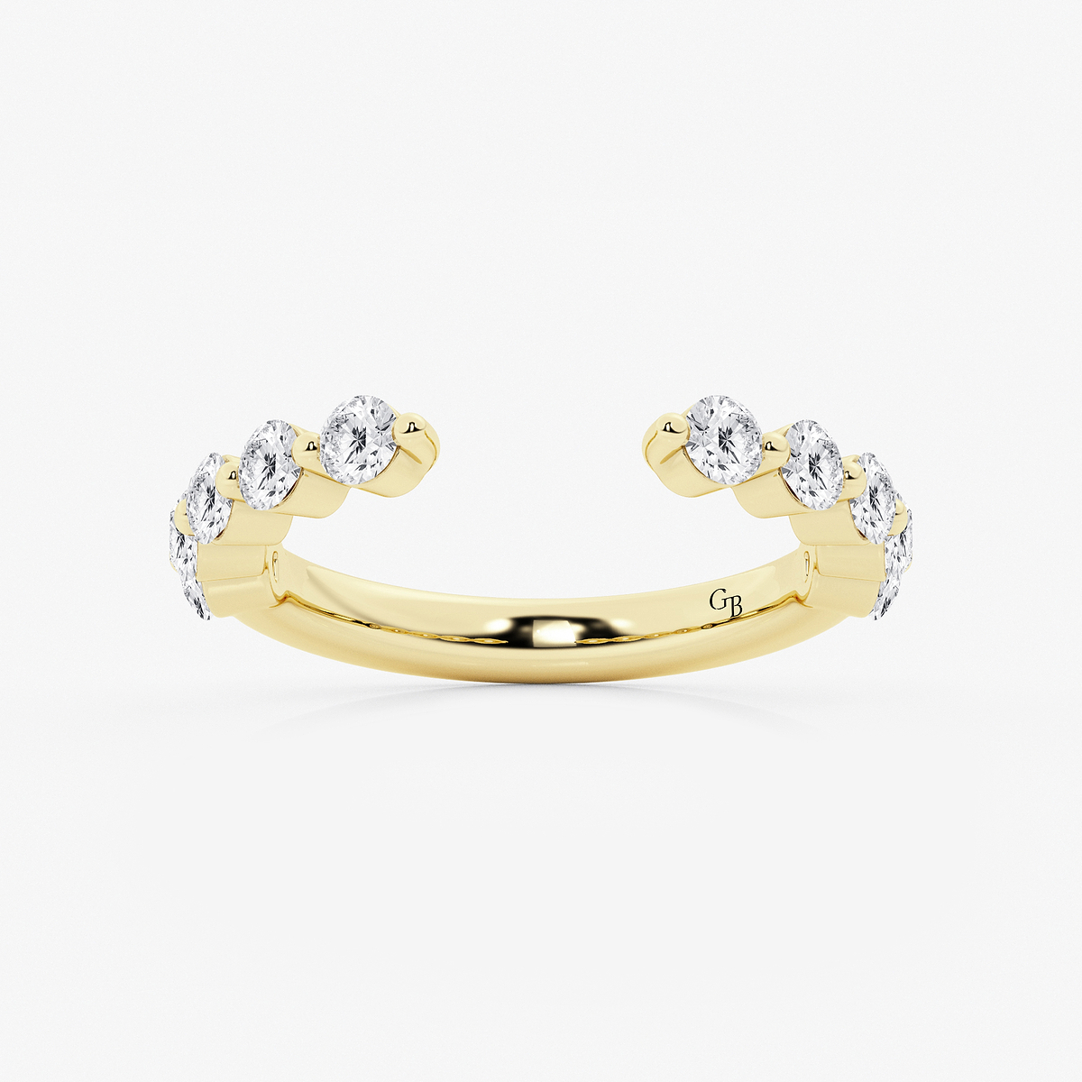 1 ctw Round Lab Grown Diamond Floating Nesting Wedding Band
