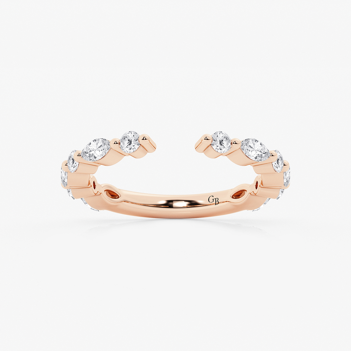 3/4 ctw Marquise and Round Lab Grown Diamond Nesting Wedding Band