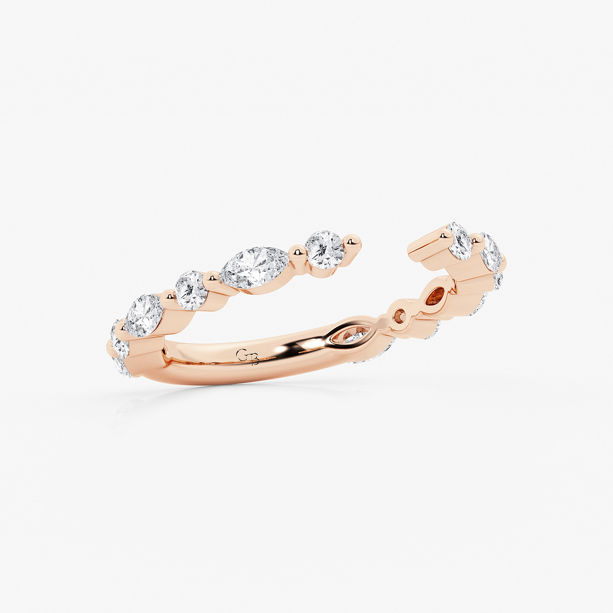 Additional Image 1 for  3/4 ctw Marquise and Round Lab Grown Diamond Nesting Wedding Band