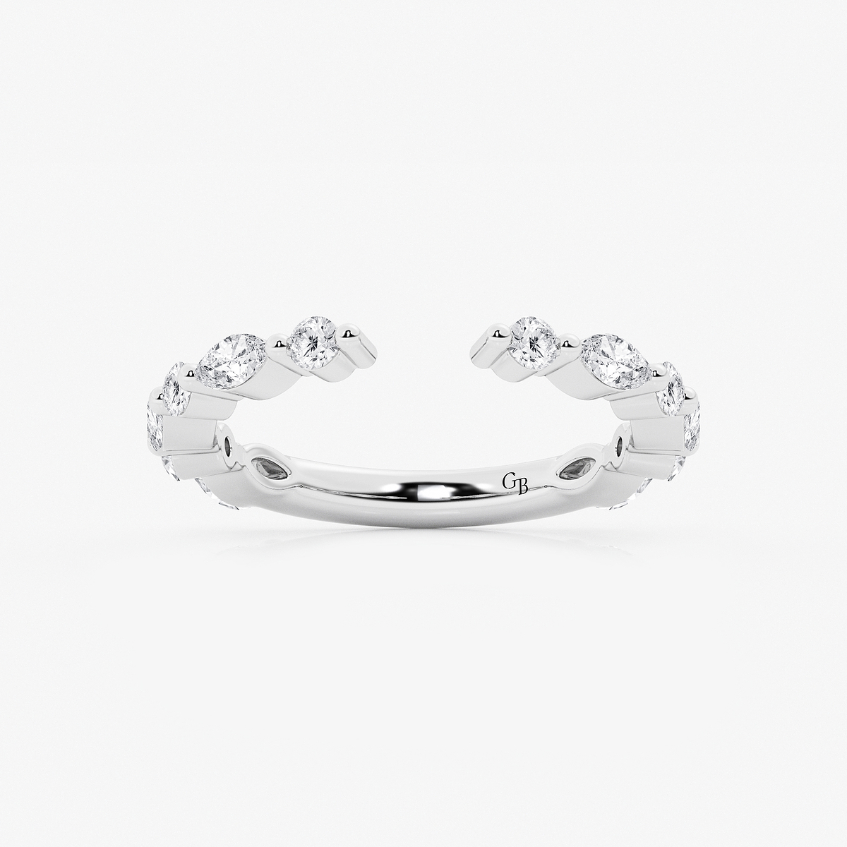 3/4 ctw Marquise and Round Lab Grown Diamond Nesting Wedding Band