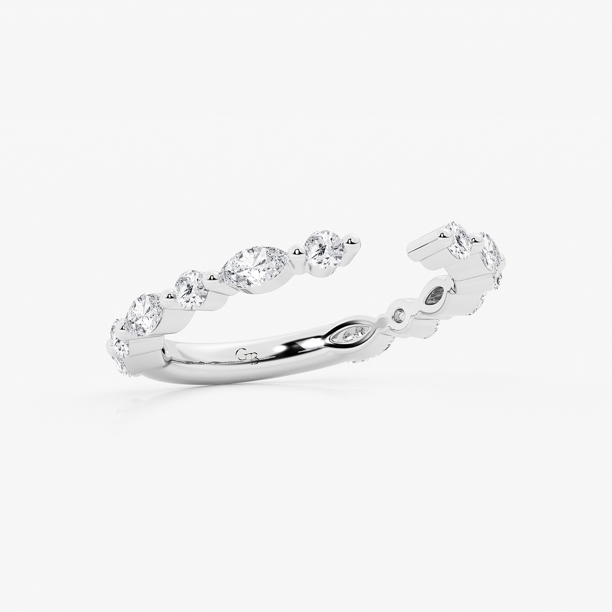 Additional Image 1 for  3/4 ctw Marquise and Round Lab Grown Diamond Nesting Wedding Band