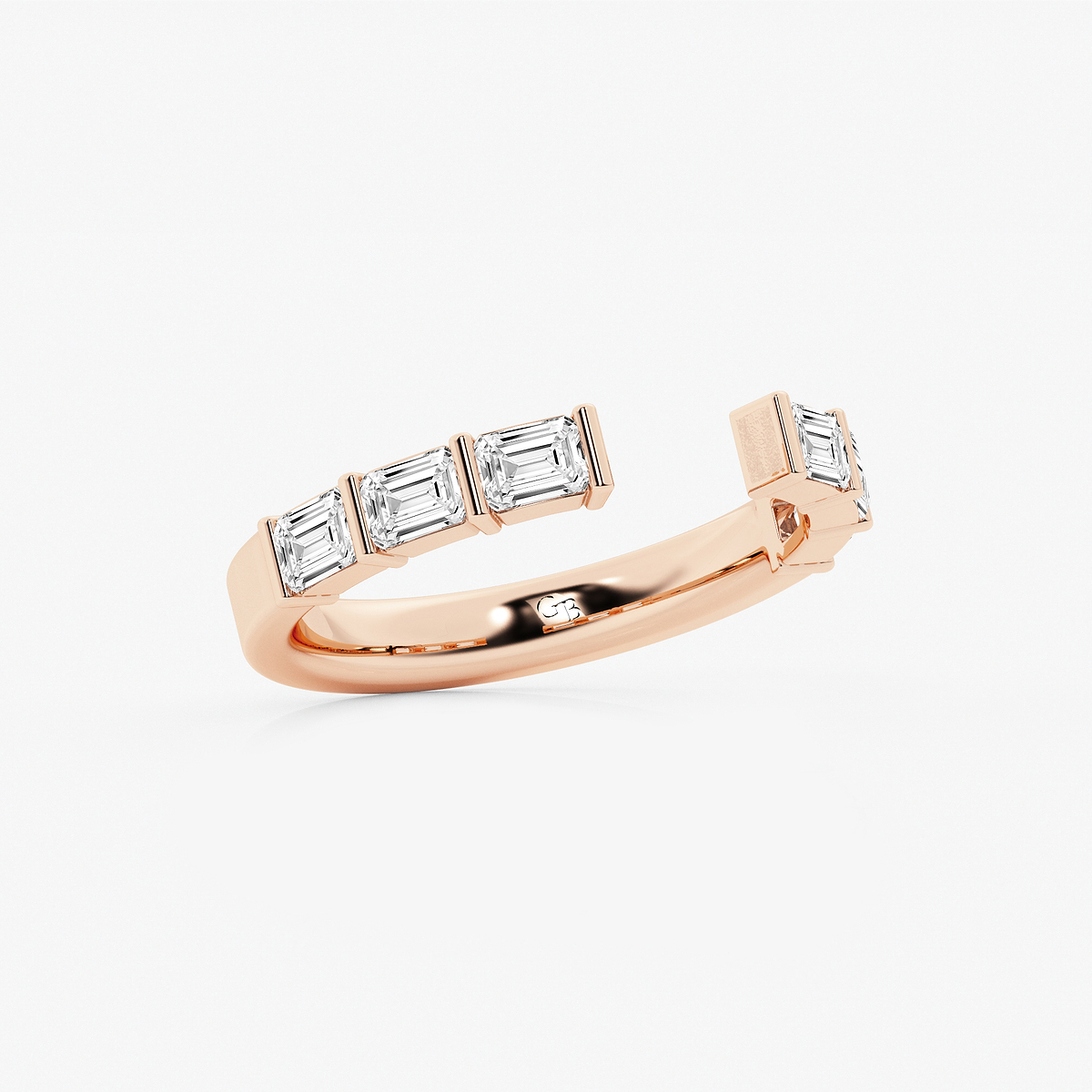 Additional Image 1 for  3/4 ctw Emerald Lab Grown Diamond Channel Set Nesting Wedding Band