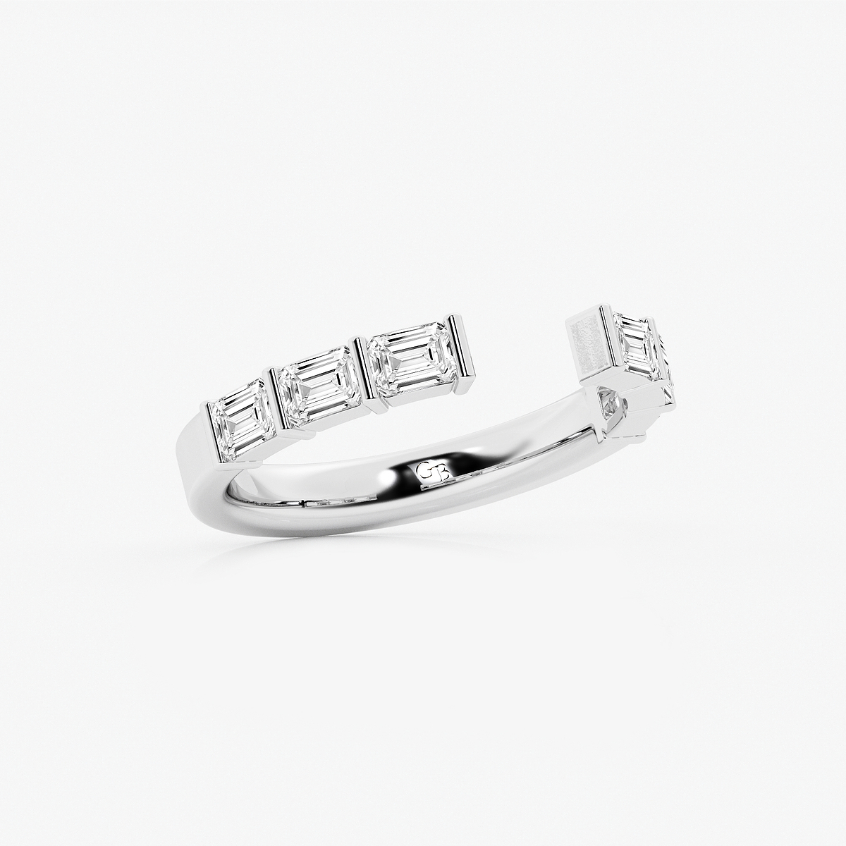 Additional Image 1 for  3/4 ctw Emerald Lab Grown Diamond Channel Set Nesting Wedding Band